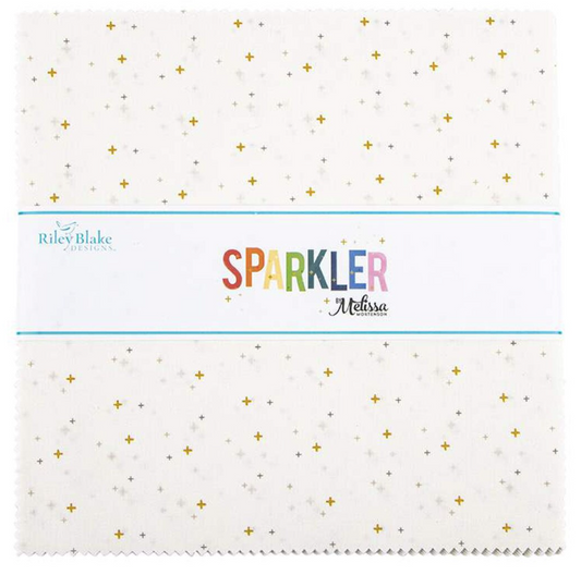 Sparkler White Stacker (10" squares) by Melissa Mortenson by Riley Blake Designs - 42 pieces 10-650W-42