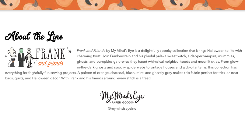 Frank and Friends Pumpkins Charcoal by My Mind's Eye for Riley Blake Fabrics C17472-CHARCOAL, 1/2 yard increments