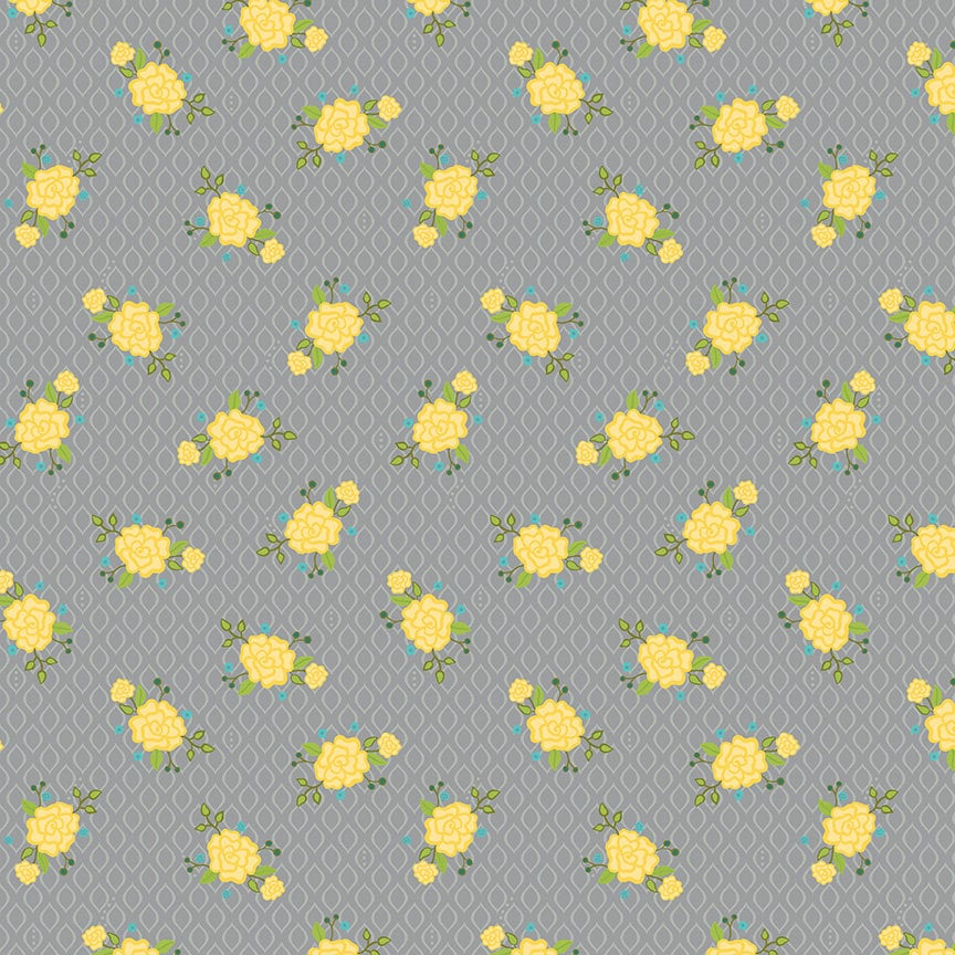 Riley Blake Fabric - Wildflower Boutique by Heather Peterson Floral Gray C8832-GRAY