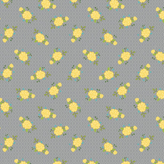 Riley Blake Fabric - Wildflower Boutique by Heather Peterson Floral Gray C8832-GRAY