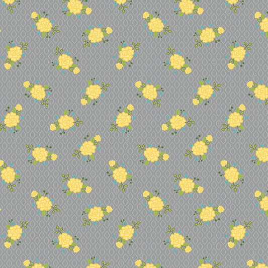 Wildflower Boutique by Heather Peterson Floral Gray by Riley Blake Fabrics C8832-GRAY, 1/2 yard increments