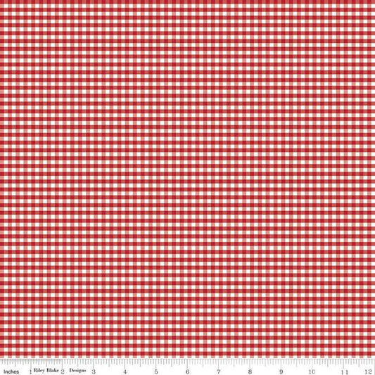 Riley Blake Fabric - 1/8" Gingham Red C440-80 RED