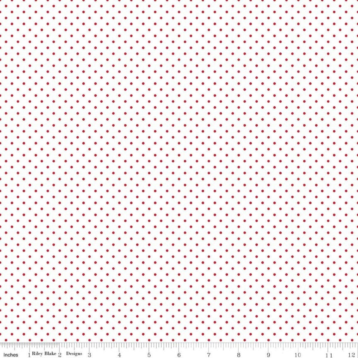 Riley Blake Fabric -Swiss Dot On White Red C660-80 RED