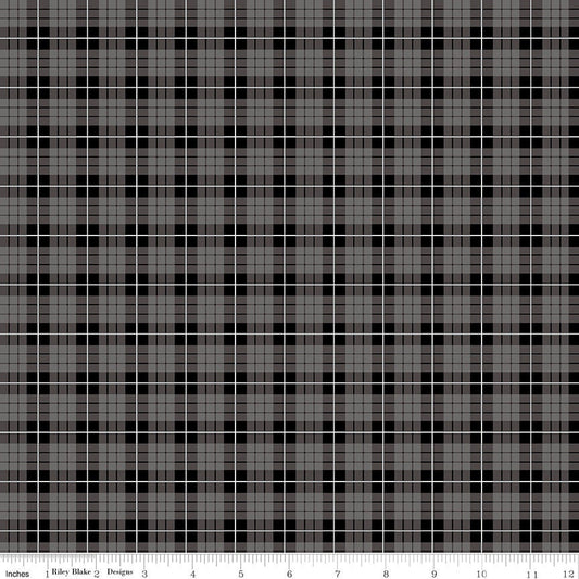 Wild at Heart Plaid Gray by Lori Whitlock for Riley Blake Fabrics C9825-GRAY, 1/2 yard increments