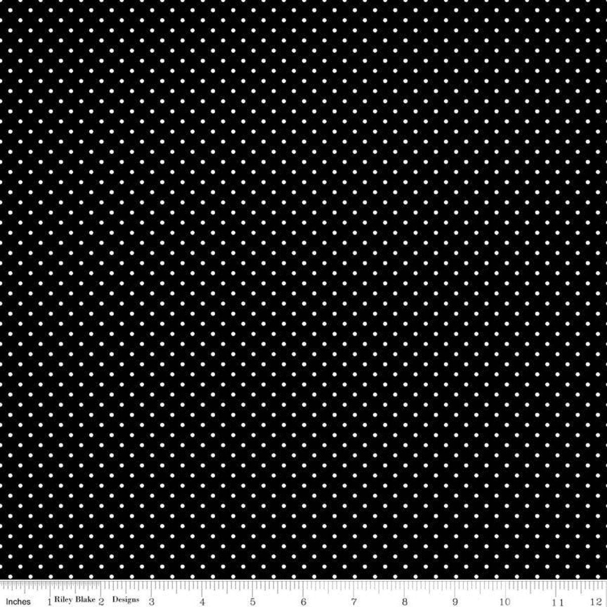 Riley Blake Fabric - Swiss Dot White On Black C670-110 BLACK