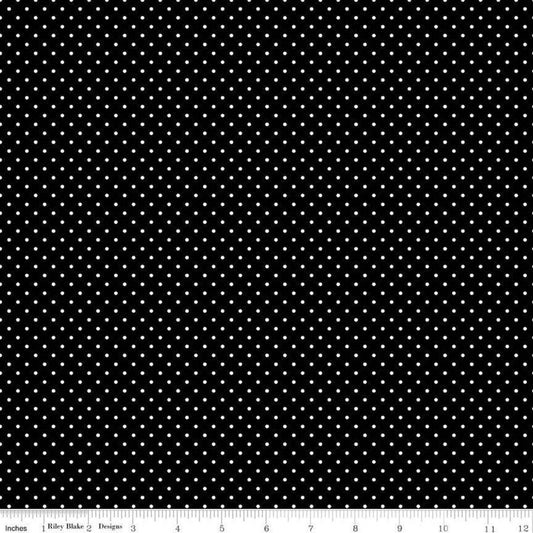 Riley Blake Fabric - Swiss Dot White On Black C670-110 BLACK