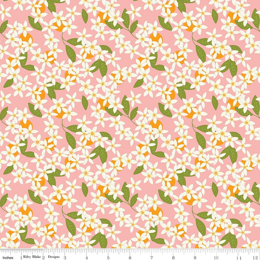 Grove Blossoms Grapefruit by Jill Finley for Riley Blake Designs C10142-GRAPEFRUIT