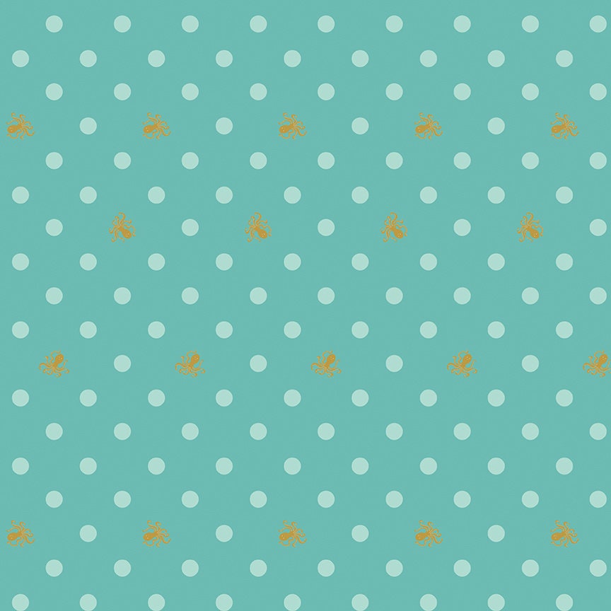 Ahoy! Mermaids Octo Dots Seafoam by Melissa Mortenson for Riley Blake Fabrics SC10343-SEAFOAM