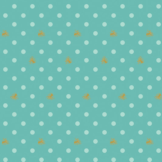 Ahoy! Mermaids Octo Dots Seafoam by Melissa Mortenson for Riley Blake Fabrics SC10343-SEAFOAM