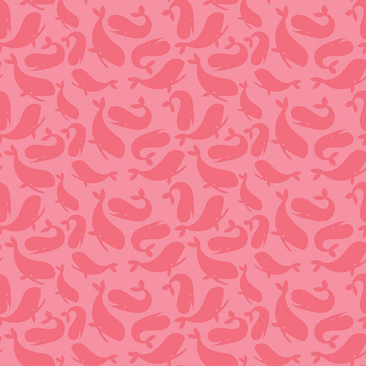 Ahoy! Mermaids Whales Coral by Melissa Mortenson for Riley Blake Fabrics SC10341-CORAL