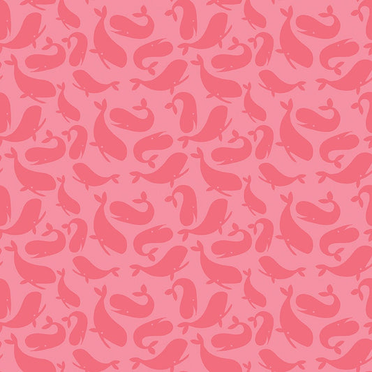 Ahoy! Mermaids Whales Coral by Melissa Mortenson for Riley Blake Fabrics SC10341-CORAL