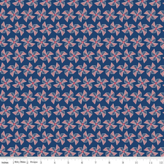 Land of Liberty Pinwheels Navy by My Mind's Eye for Riley Blake Fabrics C10565-NAVY