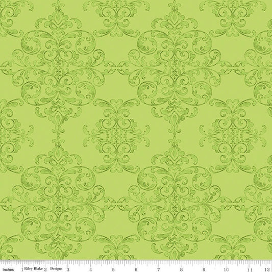 Lucy June Damask Lime by Lila Tueller for Riley Blake Fabric C11222-LIME