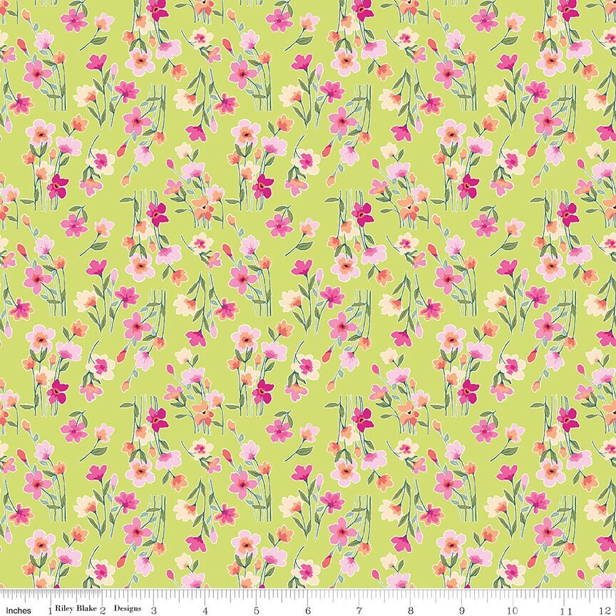 Lucy June Stems Lime by Lila Tueller for Riley Blake Fabric C11224-LIME