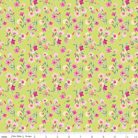 Lucy June Stems Lime by Lila Tueller for Riley Blake Fabric C11224-LIME