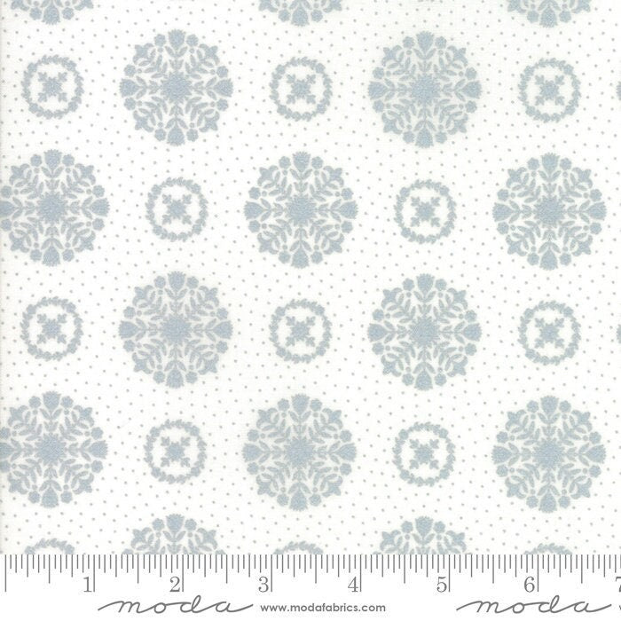 Moda Fabric Vintage Holiday Snowflakes Metallic Silver by Bonnie & Camille 55166 18M Fabric Yardage