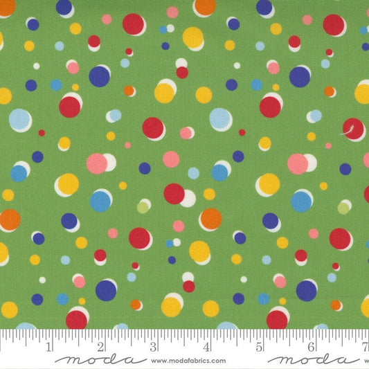 Story Time Happy Dots Green by American Jane for Moda Fabrics 21795 15, 10" remnant