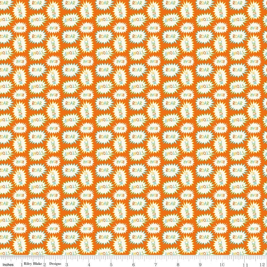 Eat Your Veggies Callouts Orange by Sandy Gervais for Riley Blake Fabrics C11112-ORANGE