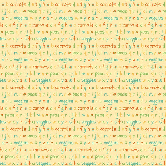 Eat Your Veggies Alphabet Yellow by Sandy Gervais for Riley Blake Fabrics C11114-YELLOW