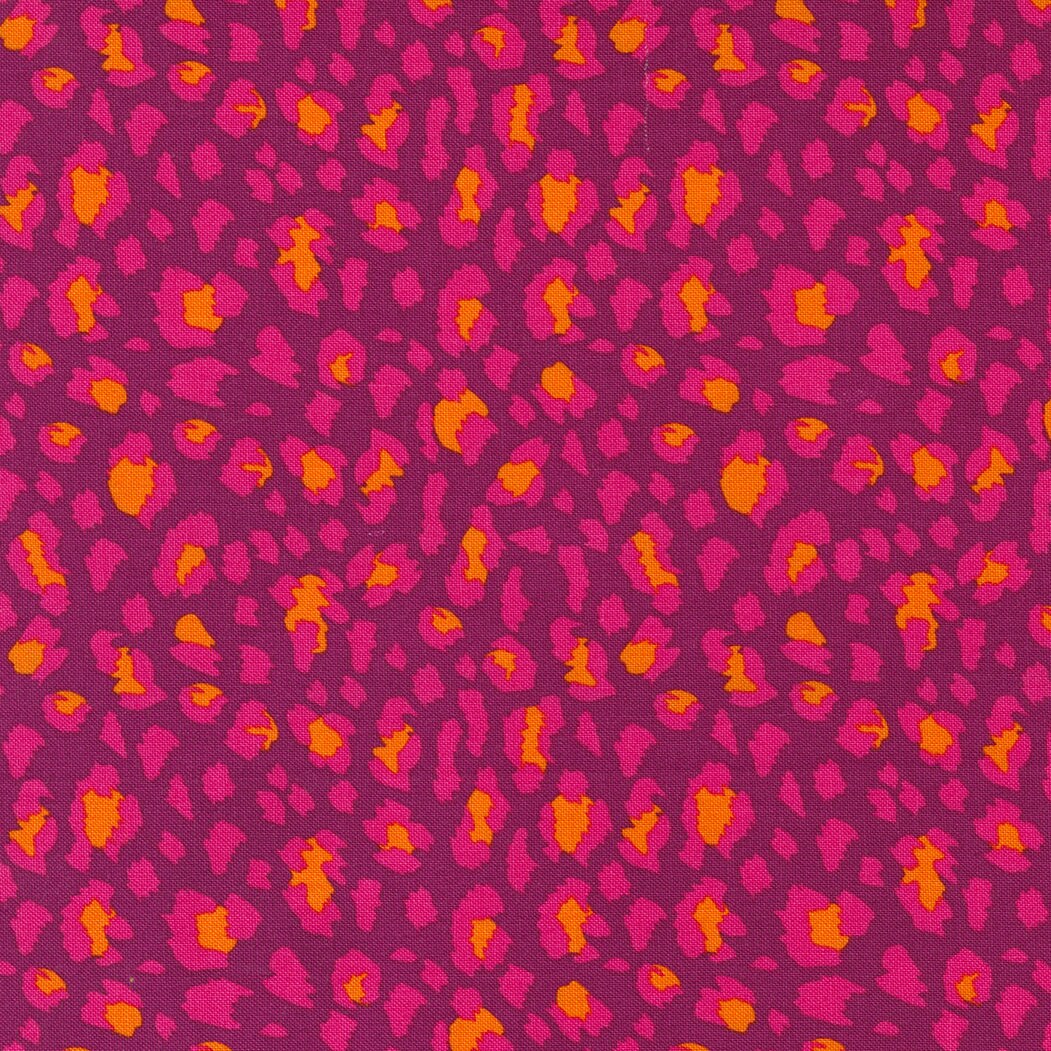 Jungle Paradise Furocious Fur Novelty Leopard Print Animal Skin Magenta by Stacy Iest Hsu and Moda Fabrics 20787 17