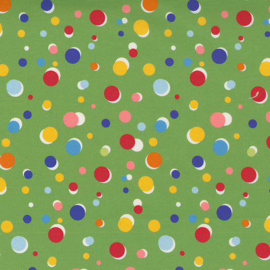 Story Time Happy Dots Green by American Jane for Moda Fabrics 21795 15, 10" remnant