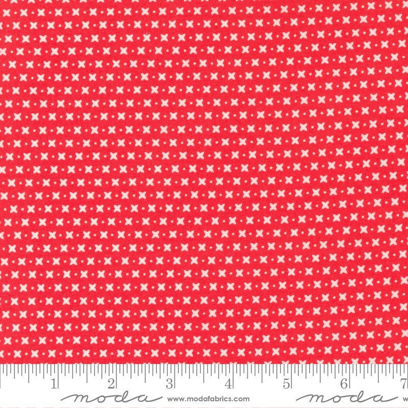 Sincerely Yours Criss Cross Geranium by Sherri and Chelsi for Moda Fabrics 37613 13