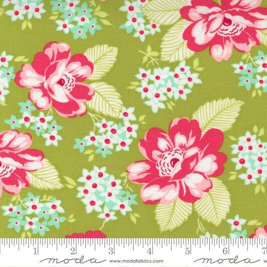 One Fine Day Vintage Floral Roses Green by Bonnie & Camille of Moda Fabrics Fabric Yardage 55230 13