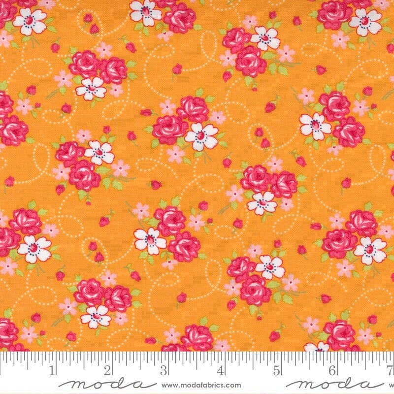 One Fine Day Small Floral Roses Vintage Orange by Bonnie & Camille of Moda Fabrics Fabric Yardage 55231 15