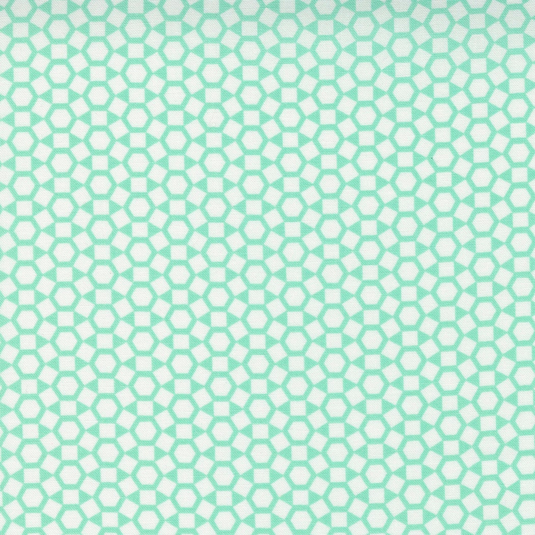 One Fine Day Geometric Hexagon Aqua by Bonnie & Camille of Moda Fabrics Fabric Yardage 55236 12