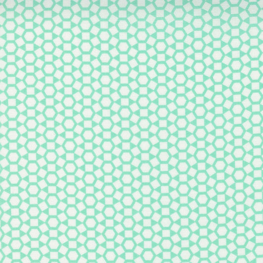 One Fine Day Geometric Hexagon Aqua by Bonnie & Camille of Moda Fabrics Fabric Yardage 55236 12