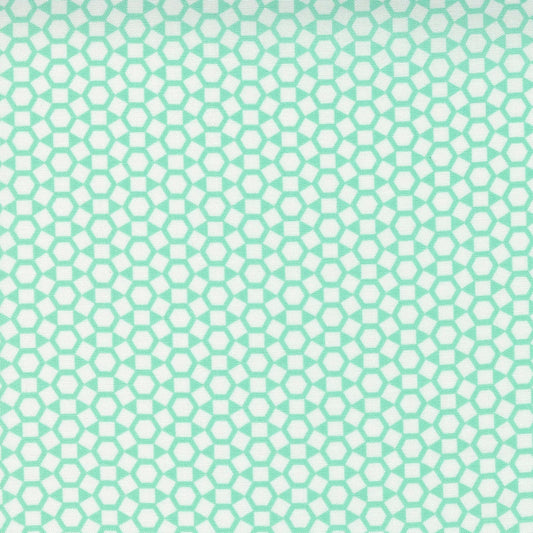 One Fine Day Geometric Hexagon Aqua by Bonnie & Camille of Moda Fabrics Fabric Yardage 55236 12