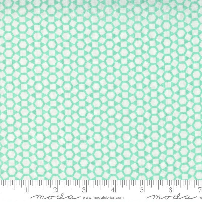 One Fine Day Geometric Hexagon Aqua by Bonnie & Camille of Moda Fabrics Fabric Yardage 55236 12