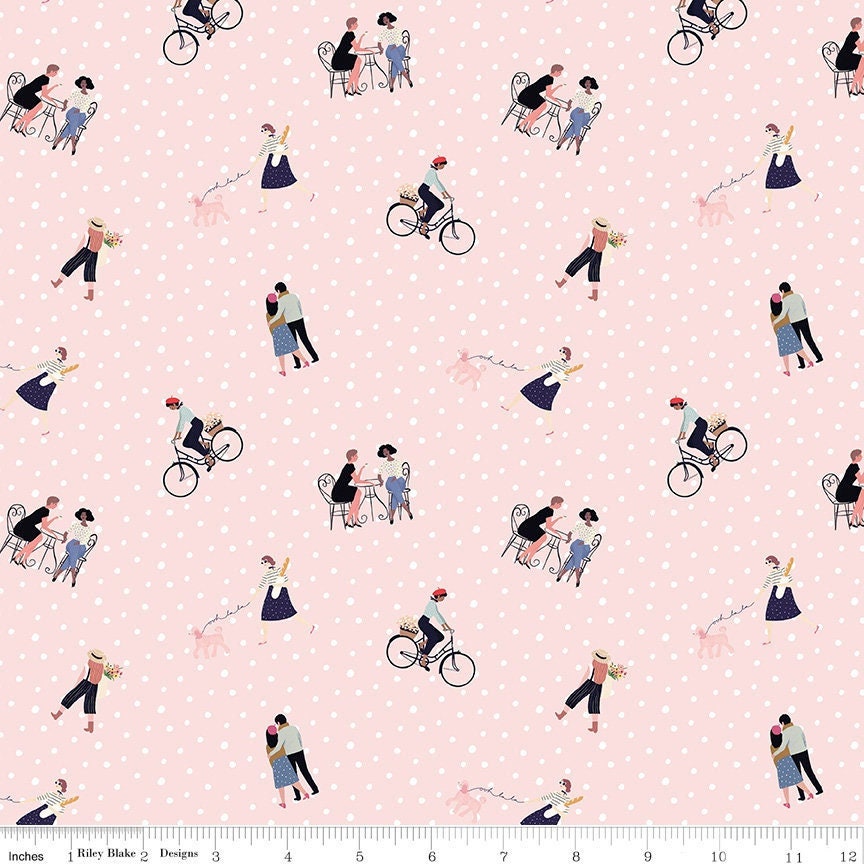 Saturday in Paris Friends Pink by Christopher Thompson for Riley Blake Fabrics C11361-PINK