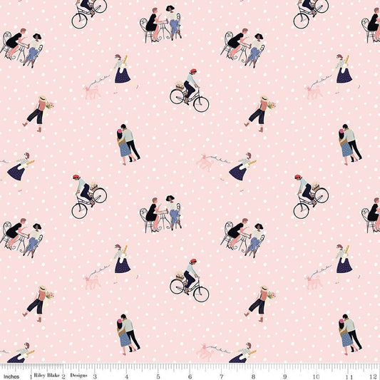 Saturday in Paris Friends Pink by Christopher Thompson for Riley Blake Fabrics C11361-PINK