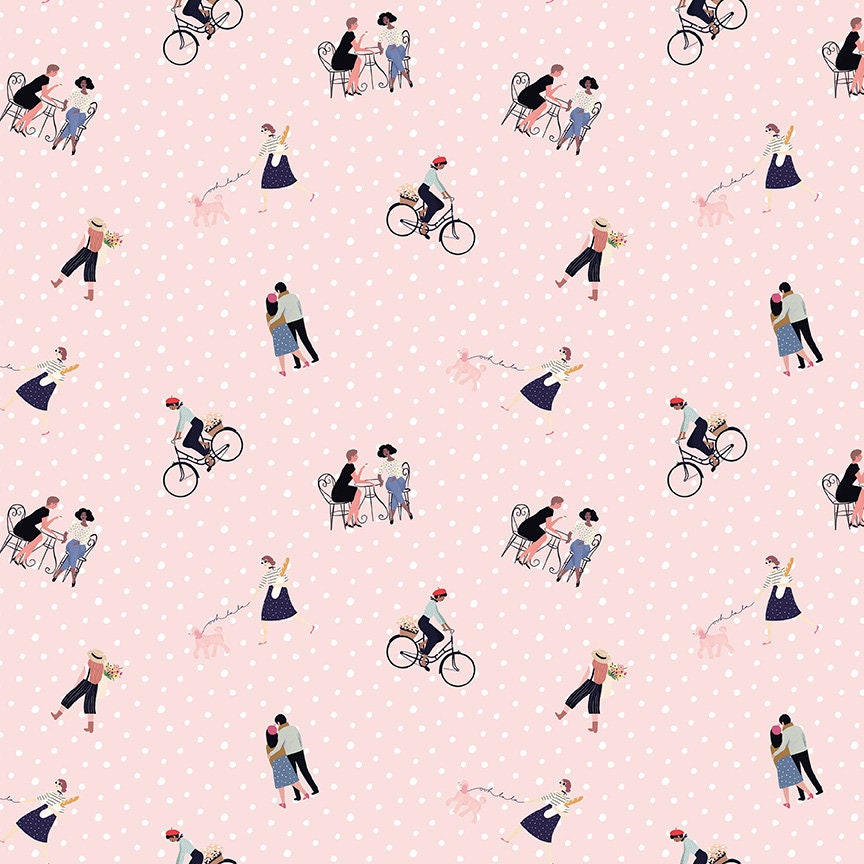 Saturday in Paris Friends Pink by Christopher Thompson for Riley Blake Fabrics C11361-PINK