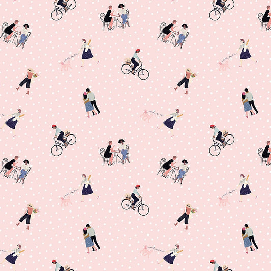 Saturday in Paris Friends Pink by Christopher Thompson for Riley Blake Fabrics C11361-PINK