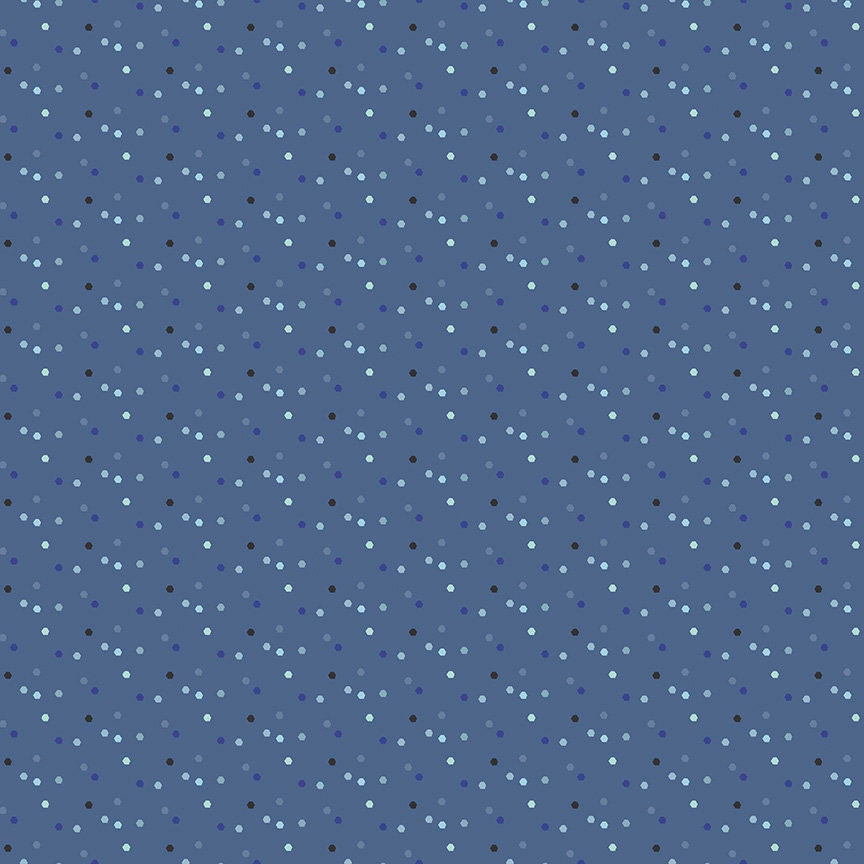 Saturday in Paris Hexie Denim by Christopher Thompson for Riley Blake Fabrics C11366-DENIM