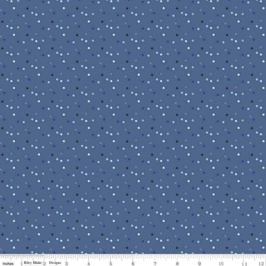 Saturday in Paris Hexie Denim by Christopher Thompson for Riley Blake Fabrics C11366-DENIM