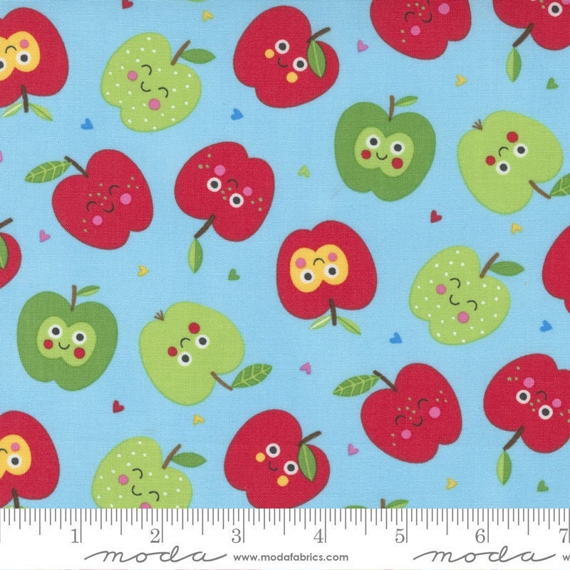 Rainbow Garden Apple a Day Sky by Abi Hall for Moda Fabrics 35364 15