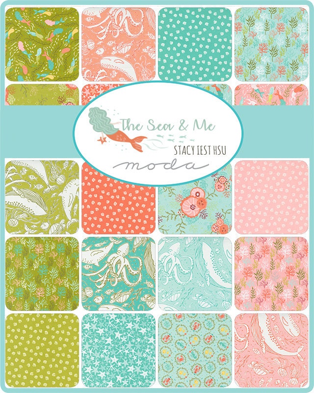 The Sea & Me Coral Garden Seaweed Kelp by Stacy Iest Hsu for Moda Fabrics 20797 16