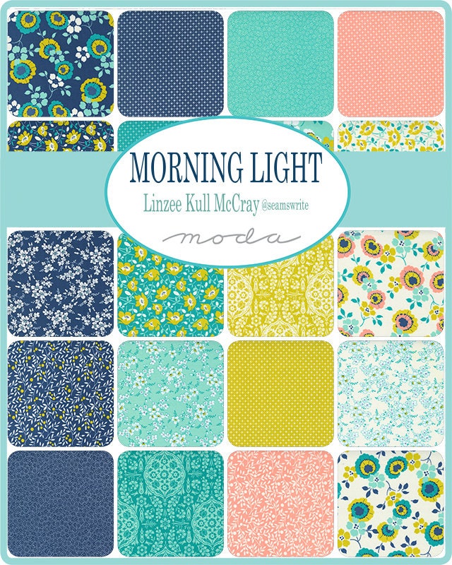 Morning Light Windswept Floral Feedsack Bluebird by Linzee Kull McCray for Moda Fabrics Fabric Yardage 23341 15