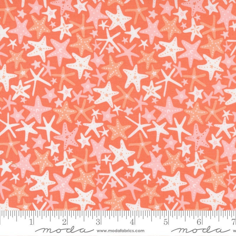 The Sea & Me You're A Star Coral by Stacy Iest Hsu for Moda Fabrics 20796 21