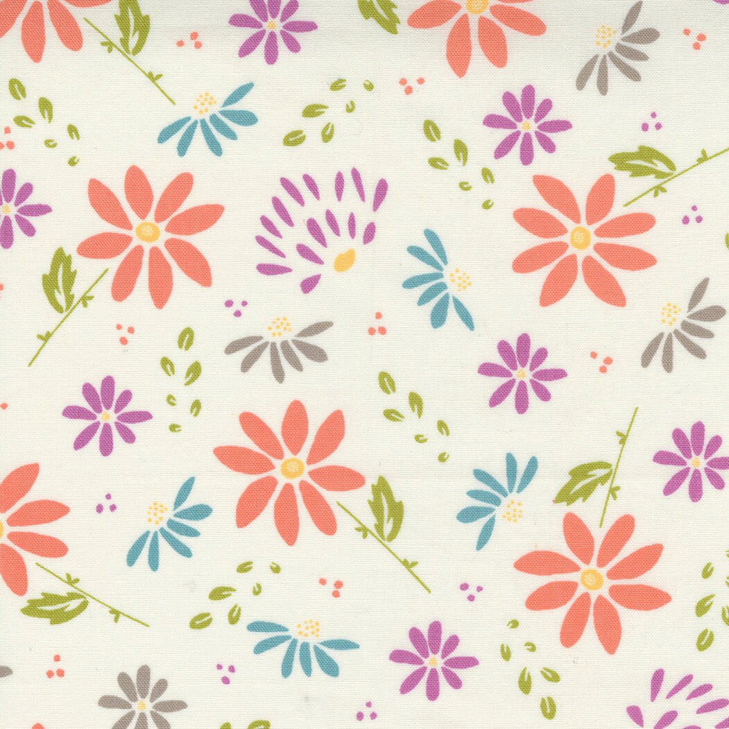 Seashore Drive Bliss Floral Abstract Floral Daisy Ivory by Sherri and Chelsi for Moda Fabrics 37620 11