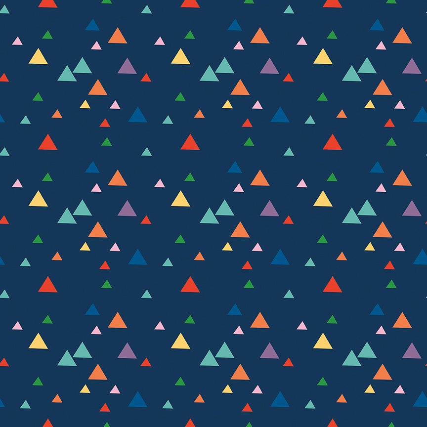 Fisher-Price Let's Play Triangles Navy for Riley Blake Fabrics C11884-NAVY