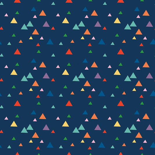 Fisher-Price Let's Play Triangles Navy for Riley Blake Fabrics C11884-NAVY