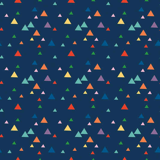 Fisher-Price Let's Play Triangles Navy for Riley Blake Fabrics C11884-NAVY