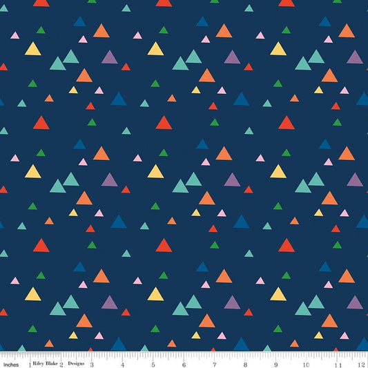 Fisher-Price Let's Play Triangles Navy for Riley Blake Fabrics C11884-NAVY