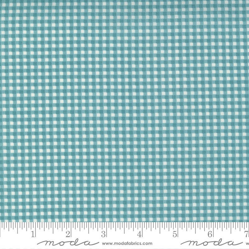 Seashore Drive Picnic Check Gingham Teal by Sherri and Chelsi for Moda Fabrics 37626 15