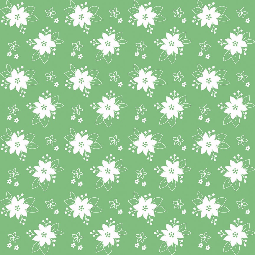 Pixie Noel 2 Floral Green by Tasha Noel for Riley Blake Fabrics C12116-GREEN