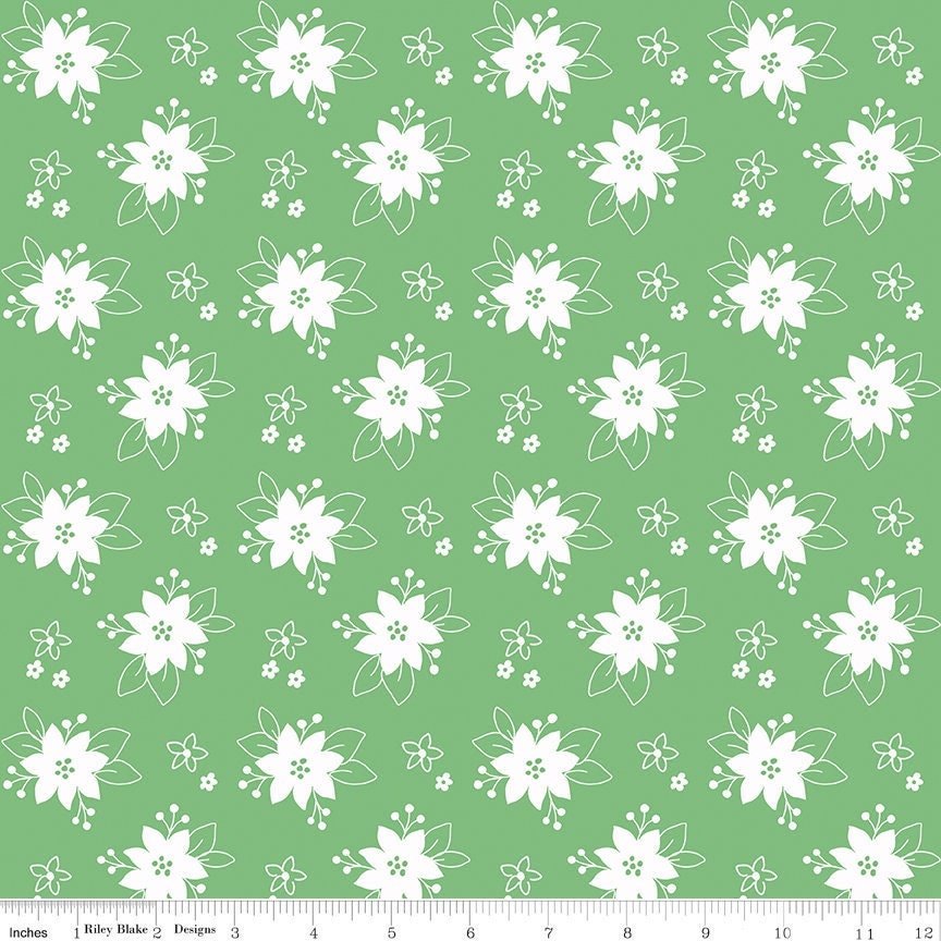 Pixie Noel 2 Floral Green by Tasha Noel for Riley Blake Fabrics C12116-GREEN